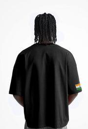 Navy Printed Oversized T-Shirt By Offmint