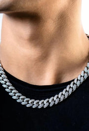Iced Silver Pleated Necklace For Men By Offmint