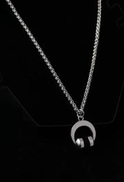 La Musique Locket With Chain Silver Pleated Stainless Steel Pendent For Men By Offmint