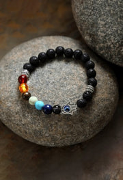 7 Chakra Evil Eye Beaded Bracelet For Men By Offmint