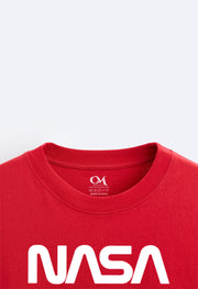 Nasa Red Oversized T-shirts By Offmint