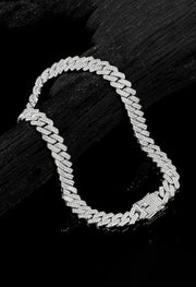 Iced Silver Pleated Necklace For Men By Offmint