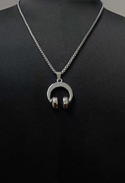 La Musique Locket With Chain Silver Pleated Stainless Steel Pendent For Men By Offmint