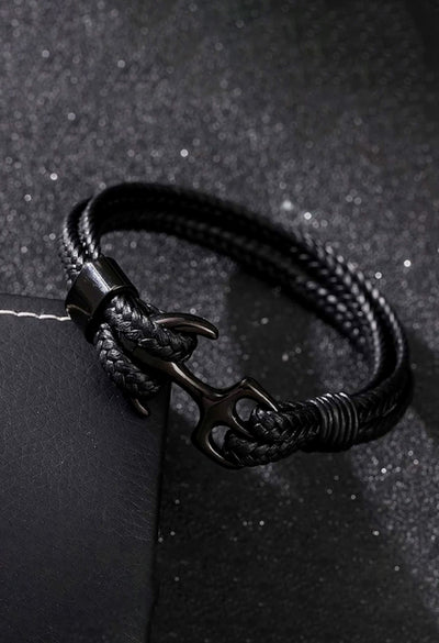 Black Wraparound Bracelet For Men By Offmint