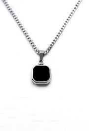 Black Square Pendant For Men By Offmint