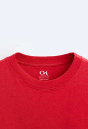 Brain Printed Red Oversized T-shirt By Offmint