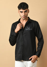 Victory Printed Black Shirt By Offmint