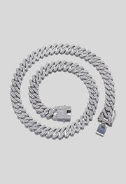 Iced Silver Pleated Necklace For Men By Offmint