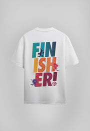 Finisher Printed White Oversized T-Shirt By Offmint