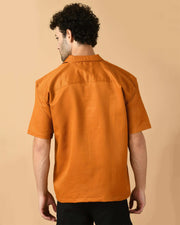 Mustard Bubble Half Sleeves Shirt By Offmint