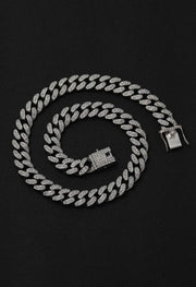 Iced Silver Pleated Necklace For Men By Offmint