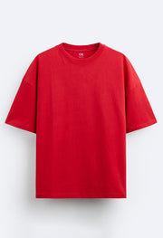 Red  Oversized  T-shirt By Offmint