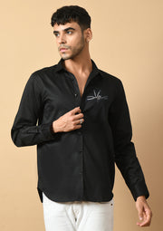 Victory Printed Black Shirt By Offmint