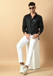 Victory Printed Black Shirt By Offmint