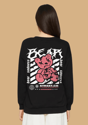 Bear sadness printed black color sweatshirt by offmint