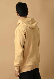 Beige color men's plain hoodie  