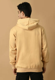Beige color men's plain hoodie by offmint