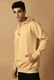 Beige color plain hoodie