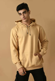 Beige_color_plain_men's hoodie_