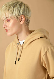 Beige women's plain hoodie by offmint