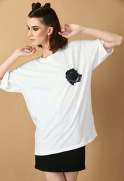 Black Roses Back Oversized T-shirt