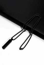 Black Stainless steel Contemporary Edge Pendant For Men By Offmint