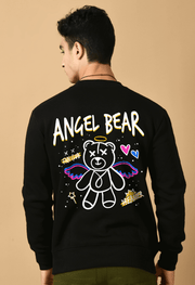 Black angel bear printed seatshirt by offmint