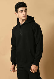 Black color plain hoddie