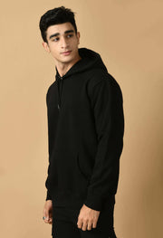 Black color plain men's hoddie by offmint