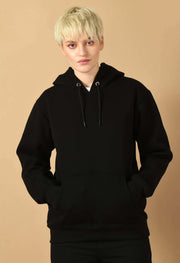 Black color plain women's hoodie by offmint