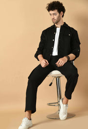Black men's twill jacket