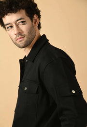 Black men's twill jacket's by offmint