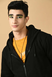 Black men's zip hoodie by offmint