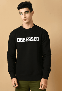 Black obsessed printed sweatshirt by offmint
