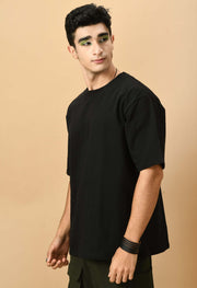 Black plain oversized t-shirt