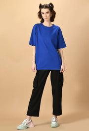 Blue color Oversized T-shirt By Offmint