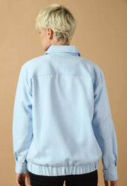 Blue color bomber jacket 