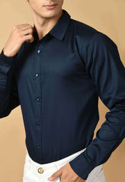 Blue color men's clubwear shirt 