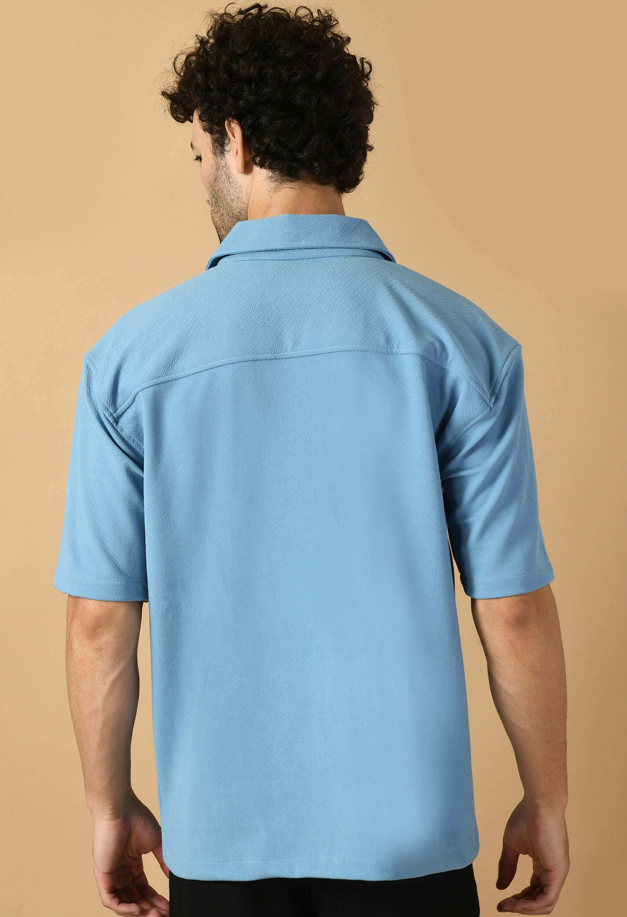 Blue color men's overshirt 