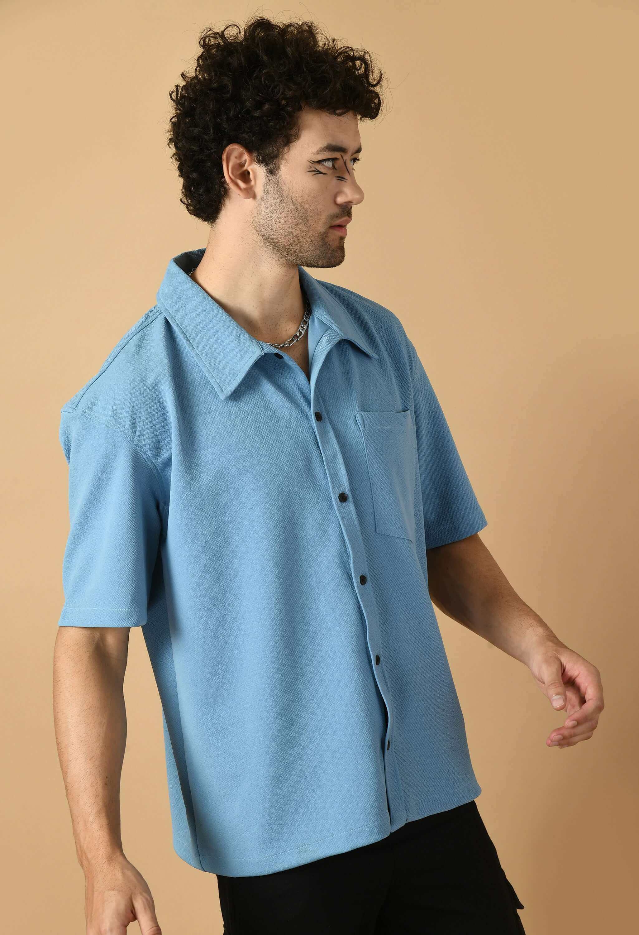 Blue color overshirt 