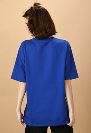 Blue color plain oversized t-shirt by offmint