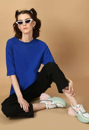 Blue color plain t-shirt by offmint