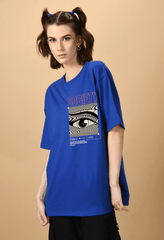Blue society oversized t-shirt by offmint