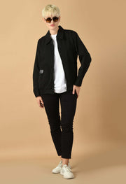 Bomber jacket black plain color by offmint