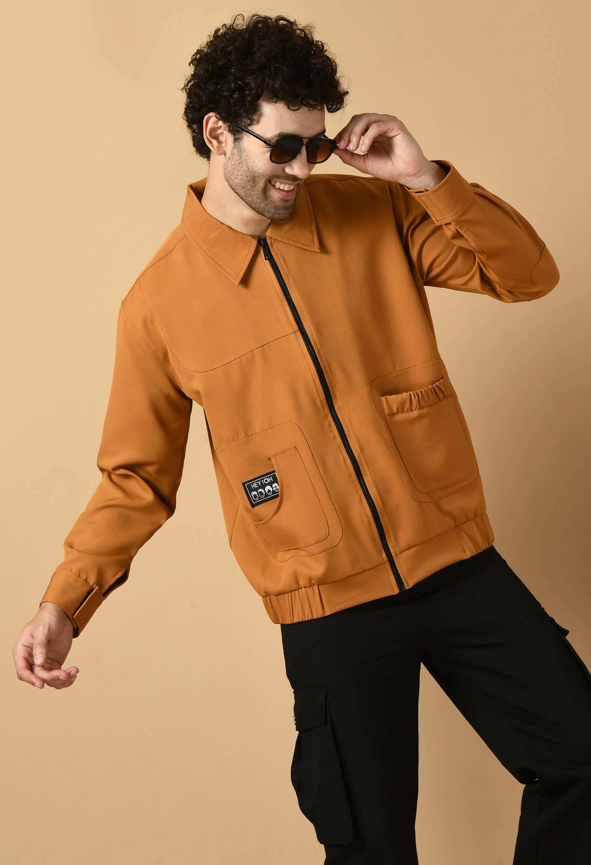 Bomber jacket brown plain color 