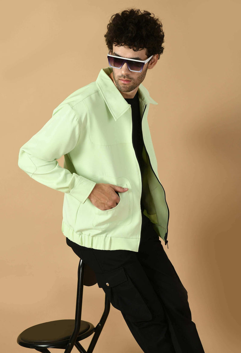 Light Green Bomber jacket's By Offmint