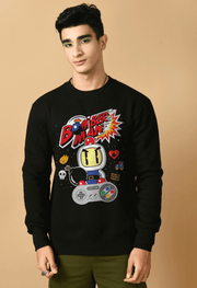 Bomberman printed black color sweatshirt by offmint