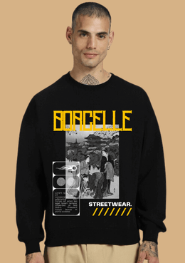 Borcelle printed black color sweatshirt by offmint