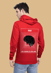 Brain printed red hoodie by offmint