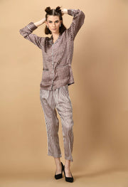 Brown Lines Color Co-ord Set By Offmint